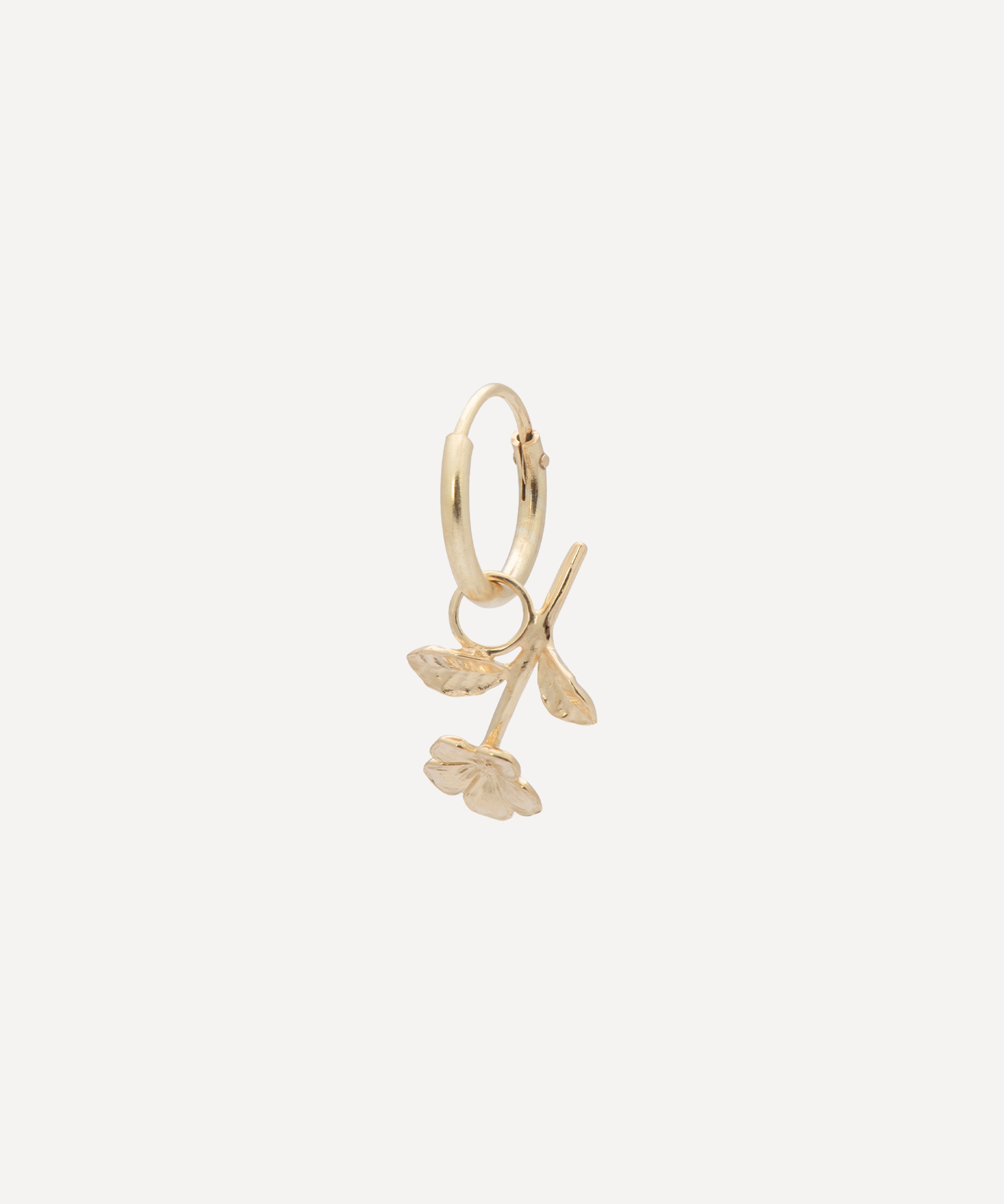 Anna + Nina - x Liberty 14ct Gold Single Jasmine Flower Ring Hoop Earring