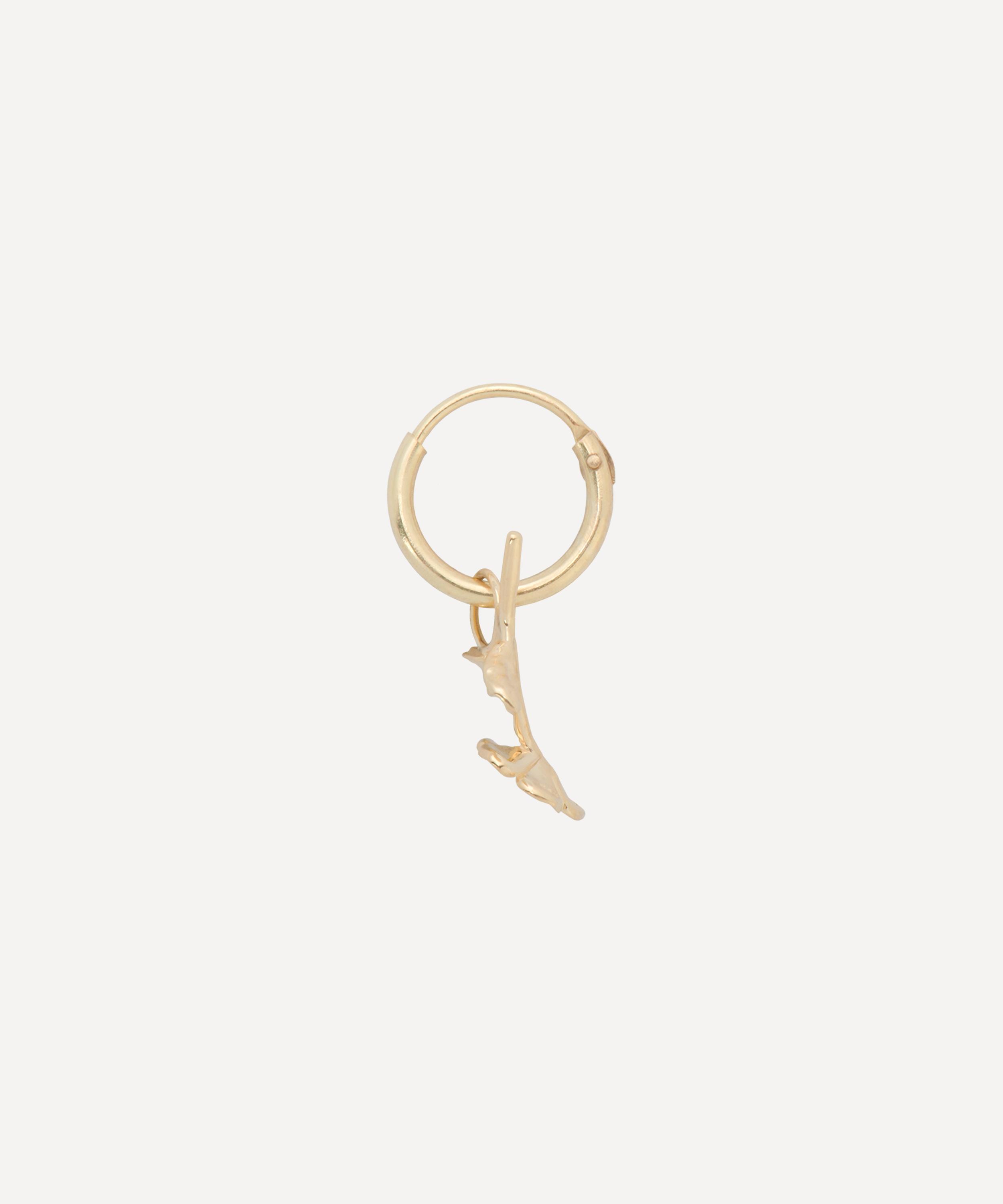 Anna + Nina - x Liberty 14ct Gold Single Jasmine Flower Ring Hoop Earring image number 2