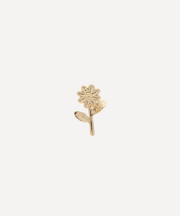 Anna + Nina - x Liberty 14ct Gold Single Daisy In Bloom Stud Earring image number null