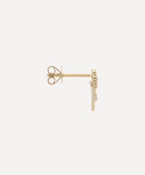 Anna + Nina - x Liberty 14ct Gold Single Daisy In Bloom Stud Earring image number 2