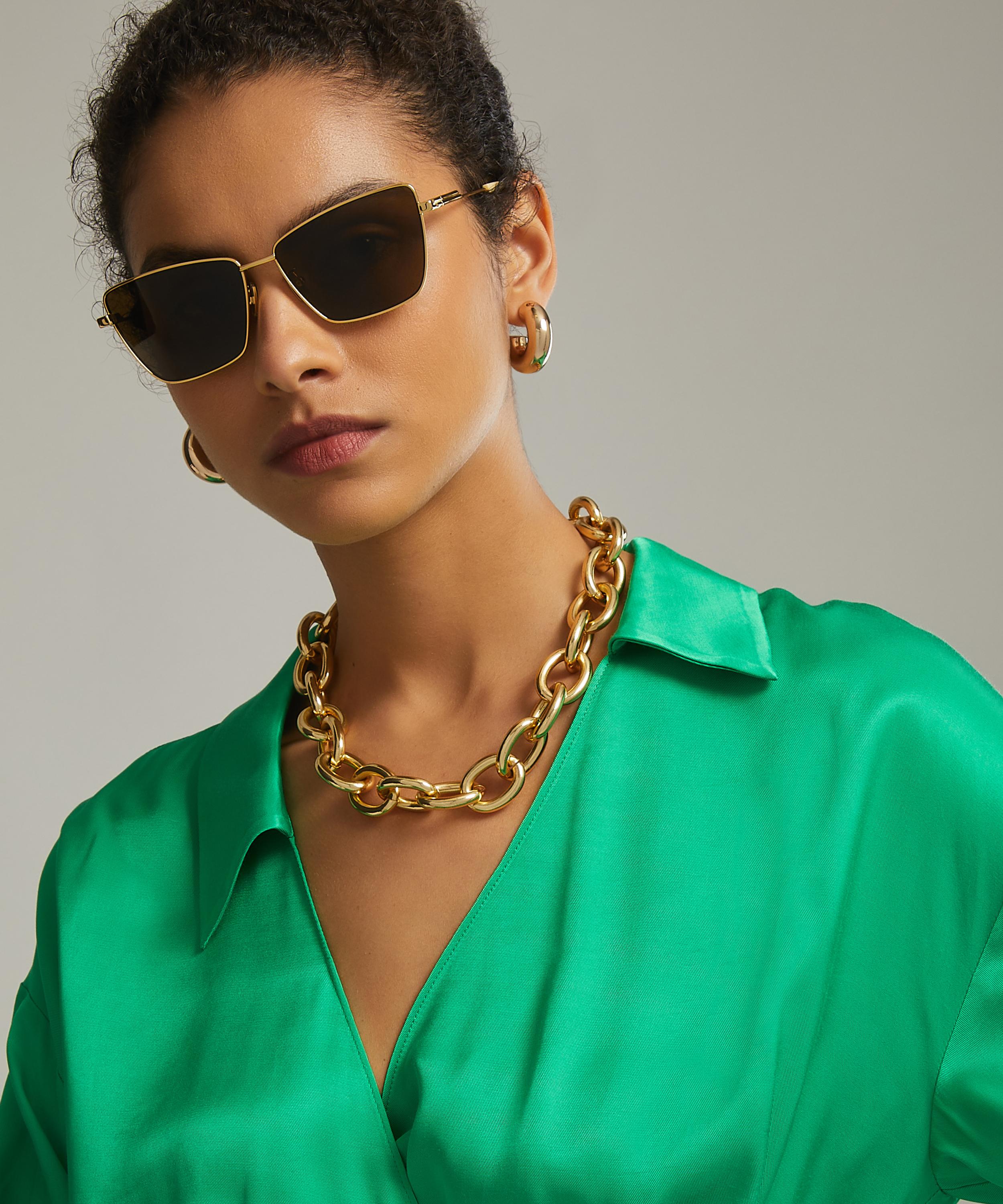 Bottega Veneta - Rectangular Acetate Sunglasses image number 1
