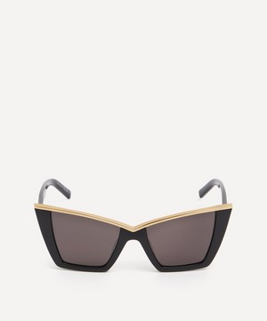 Saint Laurent - Square Cat-Eye Black Acetate Sunglasses image number 0