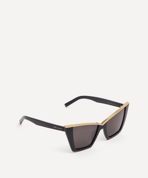 Saint Laurent - Square Cat-Eye Black Acetate Sunglasses image number 1