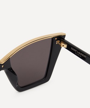 Saint Laurent - Square Cat-Eye Black Acetate Sunglasses image number 2
