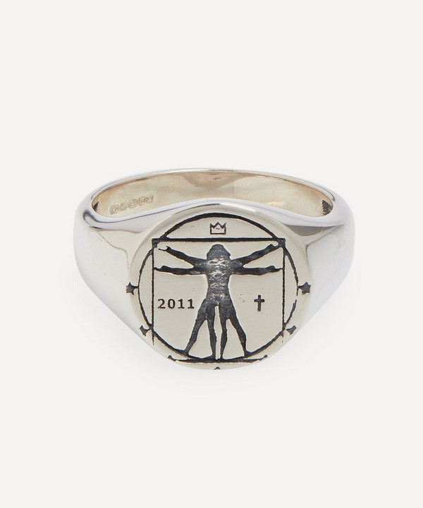 Serge DeNimes - Sterling Silver Vitruvian Signet Ring image number null
