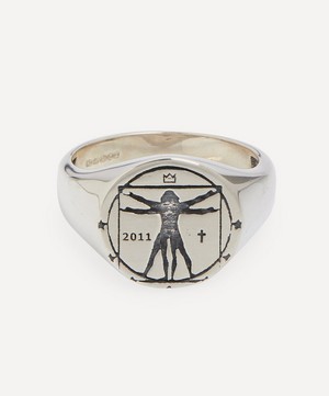 Serge DeNimes - Sterling Silver Vitruvian Signet Ring image number 0