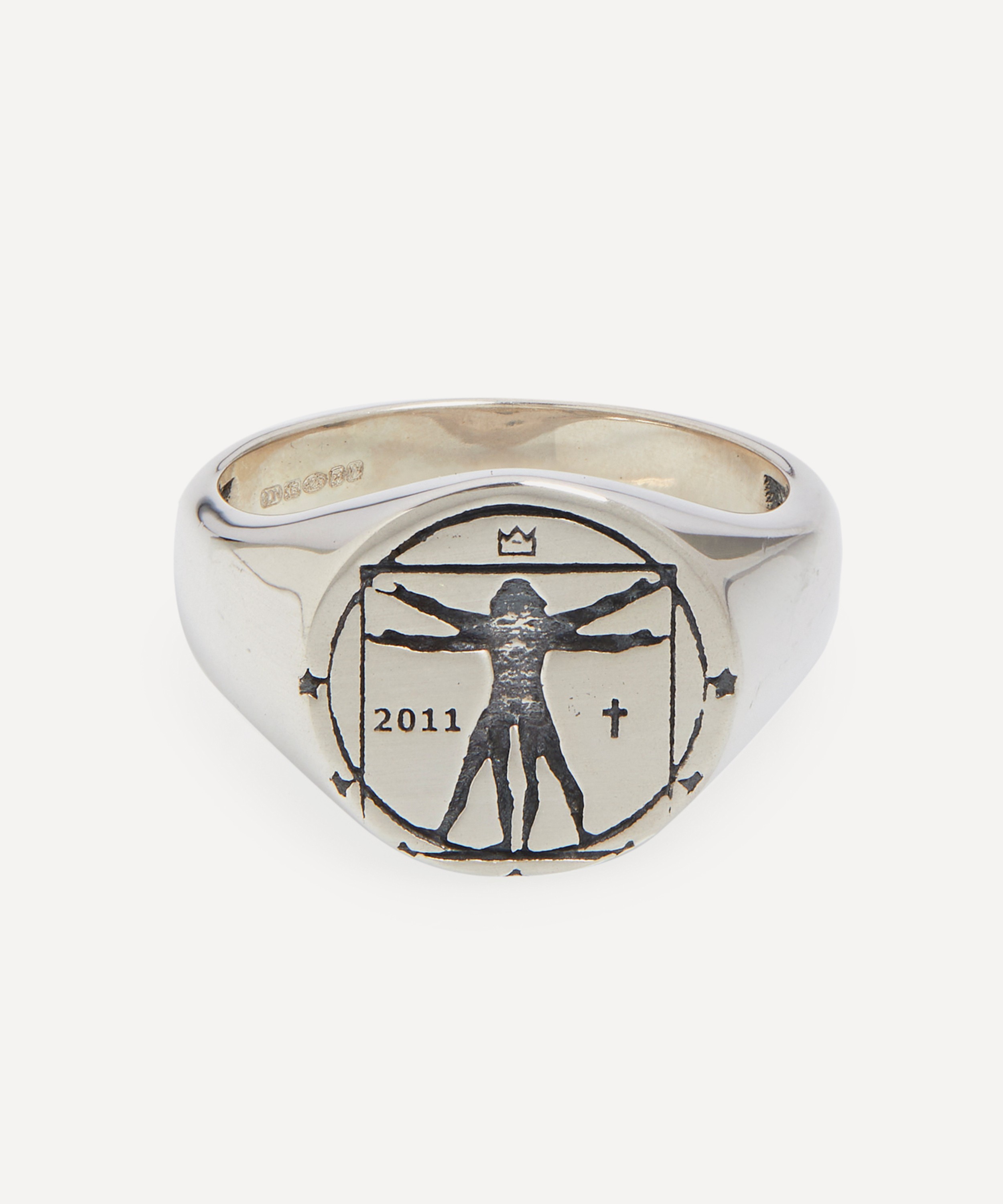 Serge DeNimes - Sterling Silver Vitruvian Signet Ring image number 0