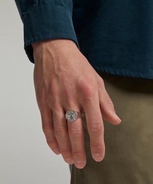 Serge DeNimes - Sterling Silver Vitruvian Signet Ring image number 1