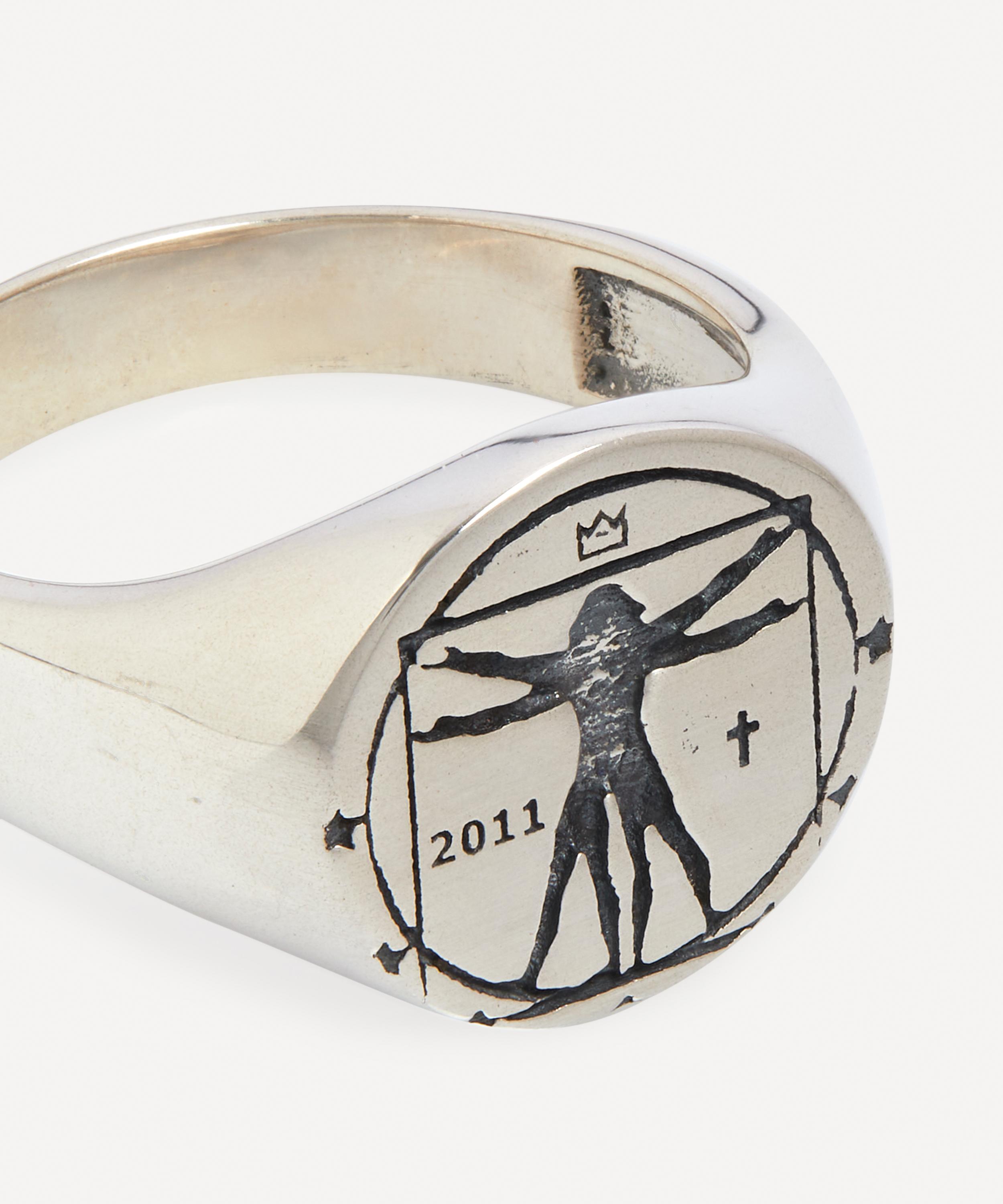 Serge DeNimes - Sterling Silver Vitruvian Signet Ring image number 3