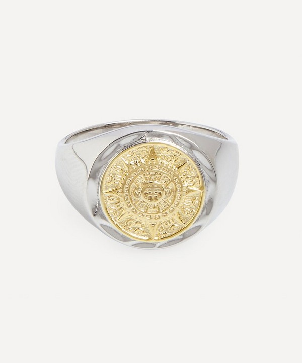 Serge DeNimes - Sterling Silver Compass Signet Ring image number null