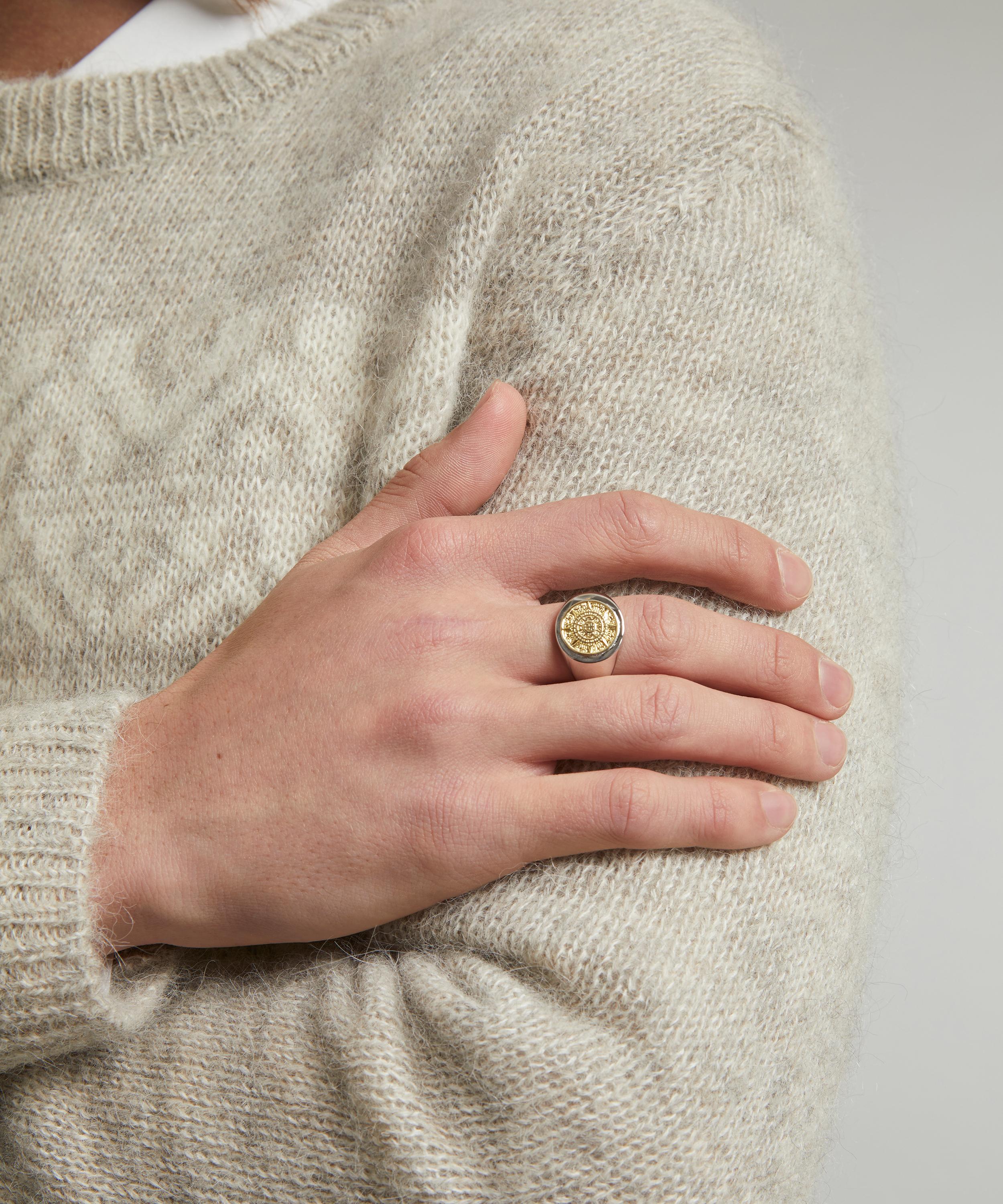 Serge DeNimes - Sterling Silver Compass Signet Ring image number 1