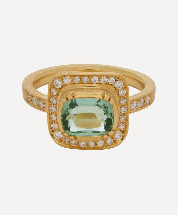 Brooke Gregson - 18ct Gold Mint Tourmaline Galaxy Ring image number 0
