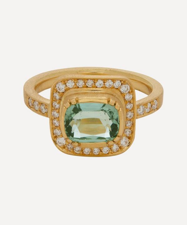 Brooke Gregson - 18ct Gold Mint Tourmaline Galaxy Ring image number null