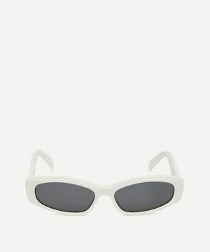 Rectangular White Acetate Sunglasses