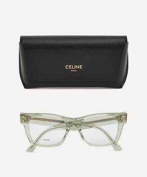 Celine - Rectangular Light Green Acetate Optical Glasses image number 4