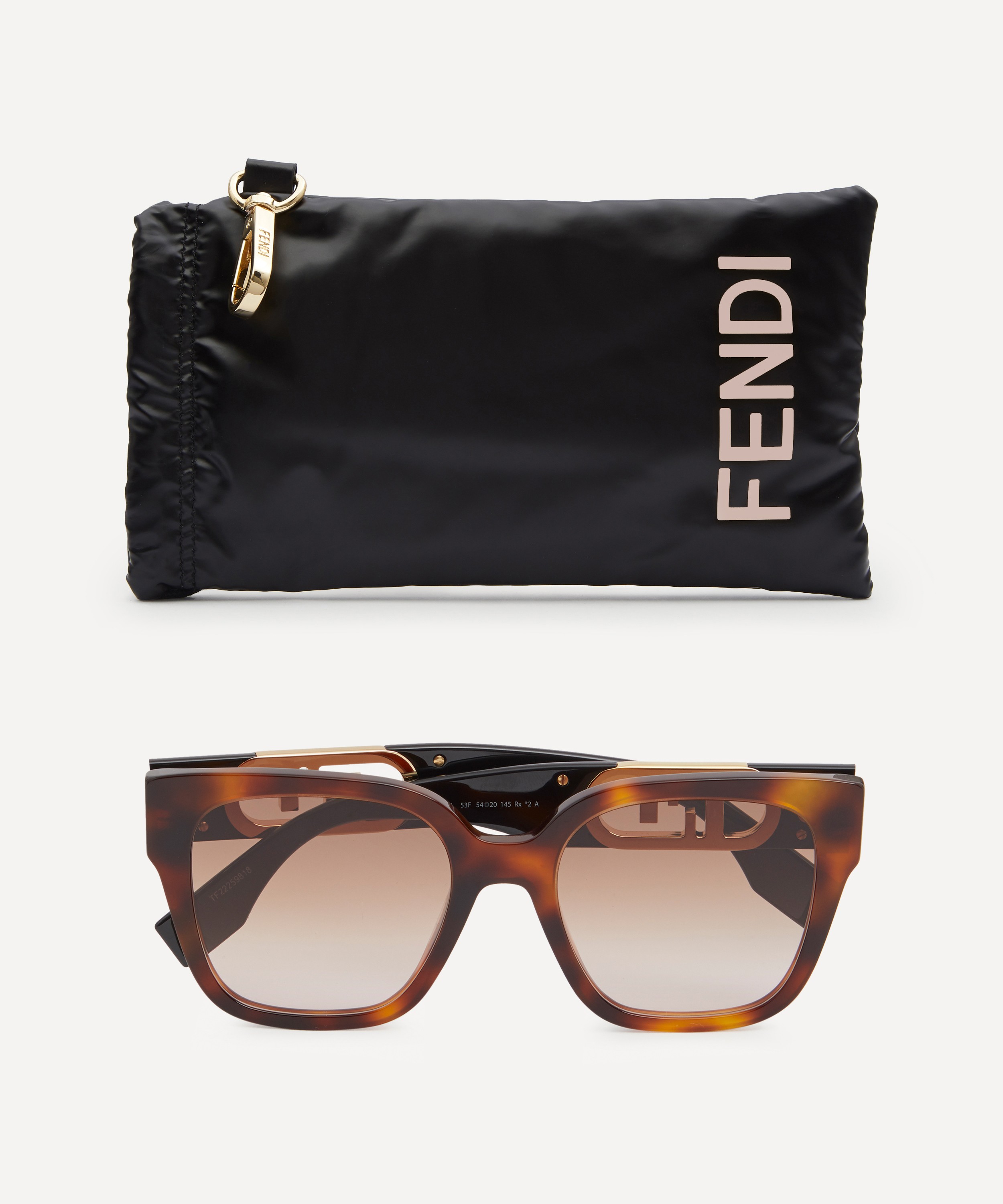 FENDI, O'Lock Acetate Sunglasses, BLACK, Women