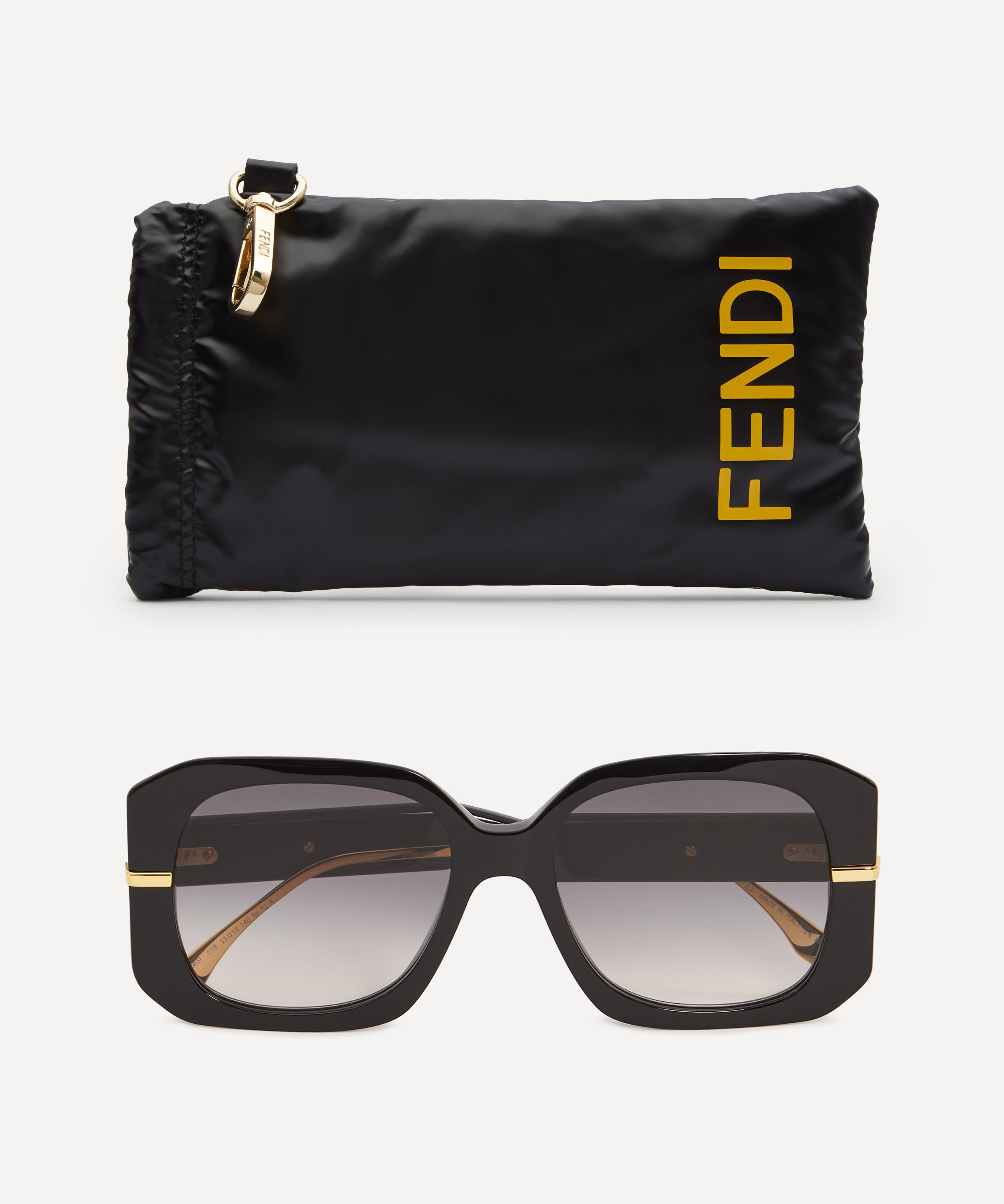 Fendi Fendi First Sight Square Metal Sunglasses in Natural