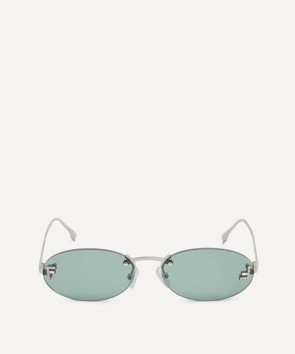 Fendi - Oval Rimless Silver-Tone Metal Sunglasses image number 0