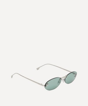 Fendi - Oval Rimless Silver-Tone Metal Sunglasses image number 1