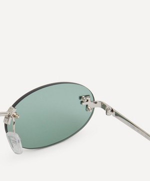 Fendi - Oval Rimless Silver-Tone Metal Sunglasses image number 2
