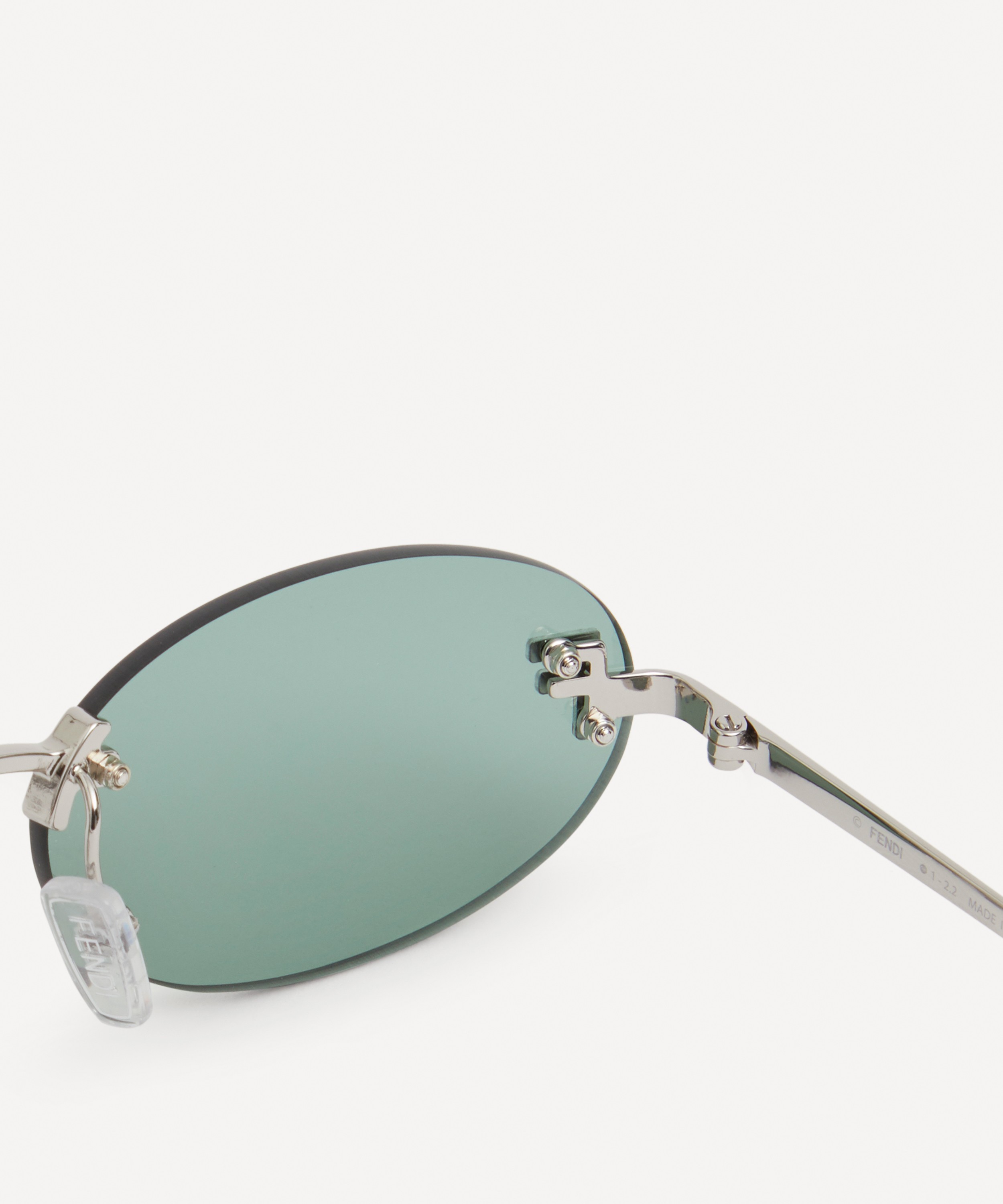 Fendi First Oval Sunglasses In green W/ Crystals