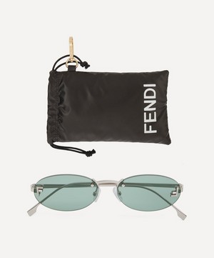 Fendi - Oval Rimless Silver-Tone Metal Sunglasses image number 3