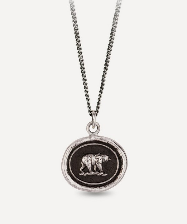Pyrrha - Sterling Silver Mother Bear Pendant Necklace image number null