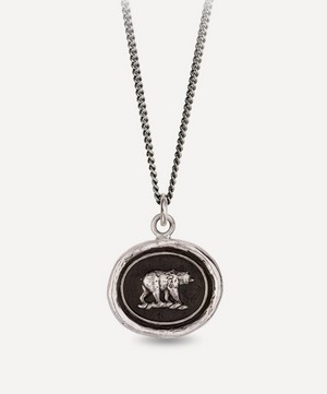 Pyrrha - Sterling Silver Mother Bear Pendant Necklace image number 0