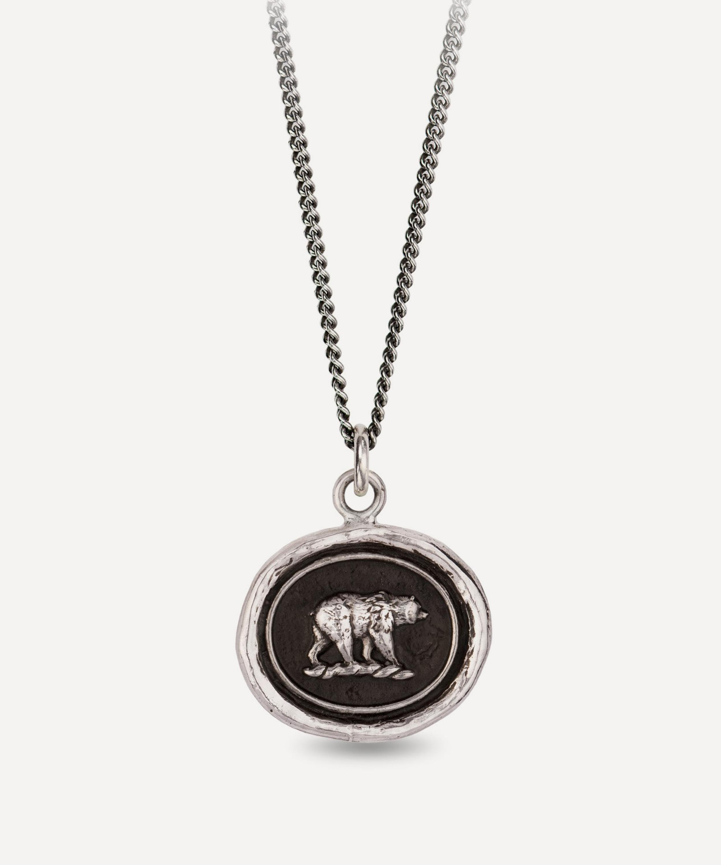 Pyrrha - Sterling Silver Mother Bear Pendant Necklace image number 0
