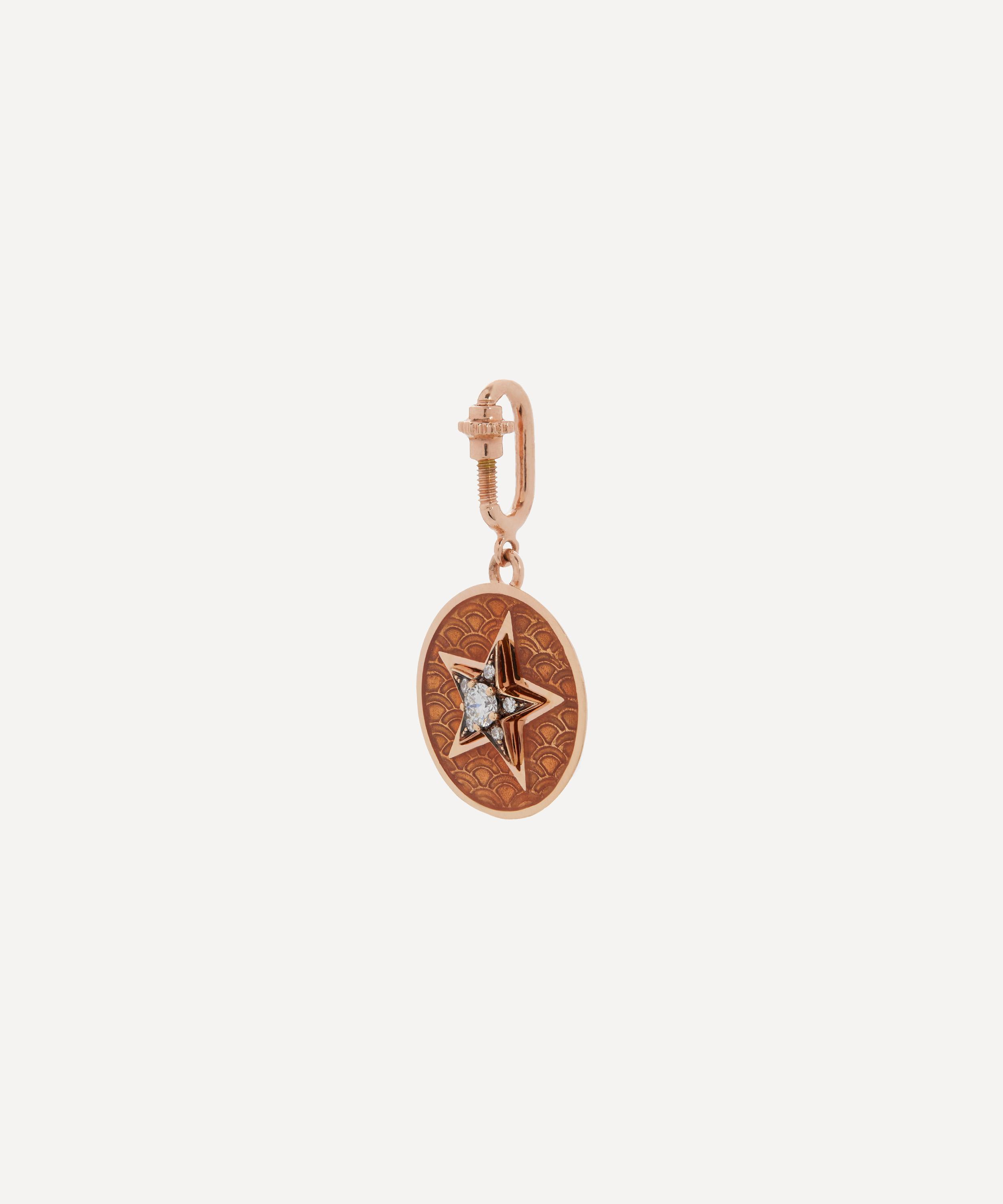 Selim Mouzannar - 18ct Rose Gold Orange Star and Diamond Charm image number 1