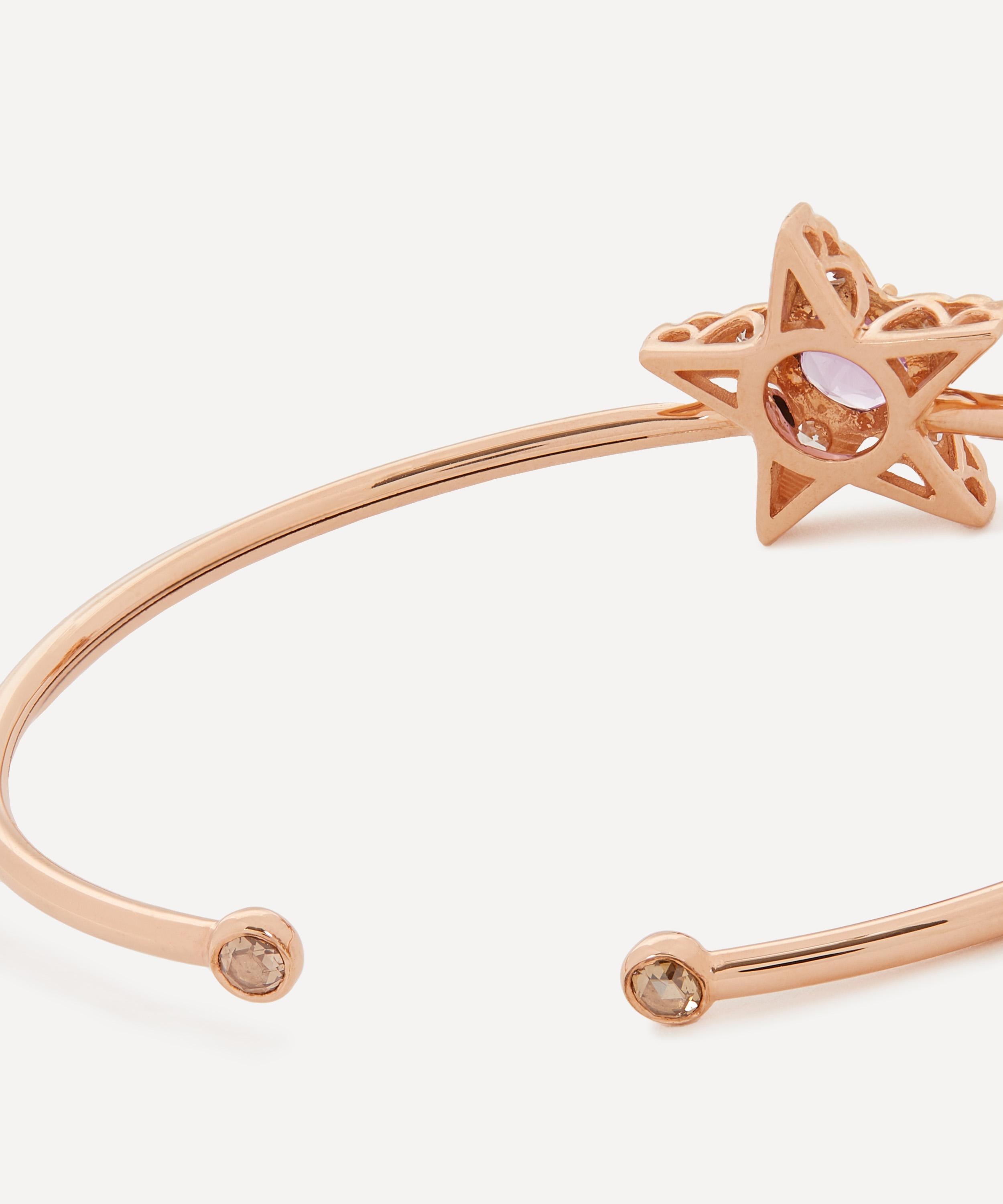 Selim Mouzannar - 18ct Rose Gold Istanbul Sapphire and Diamond Cuff Bracelet image number 2