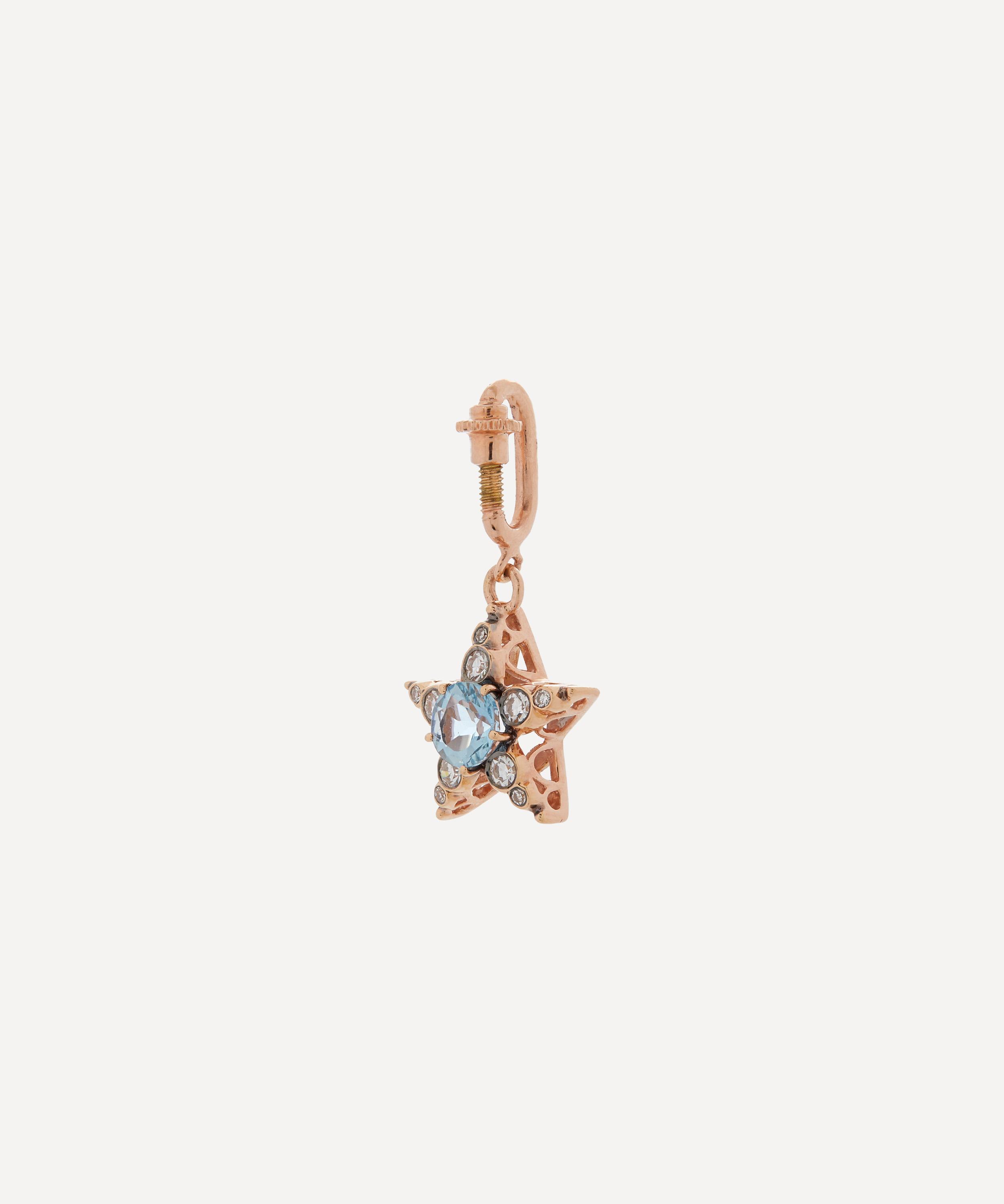 Selim Mouzannar - 18ct Rose Gold Istanbul Aquamarine and Diamond Star Charm image number 1