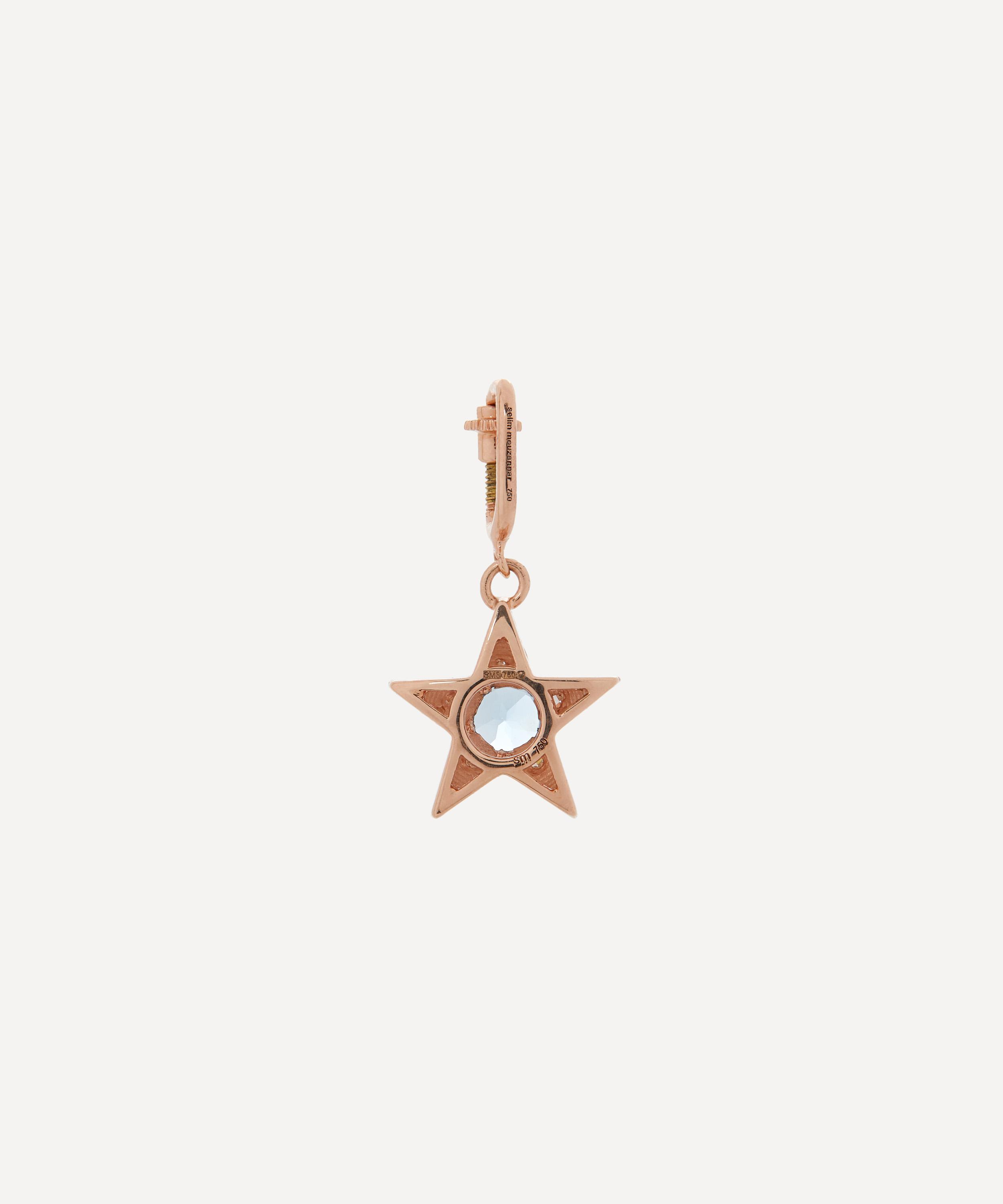 Selim Mouzannar - 18ct Rose Gold Istanbul Aquamarine and Diamond Star Charm image number 2