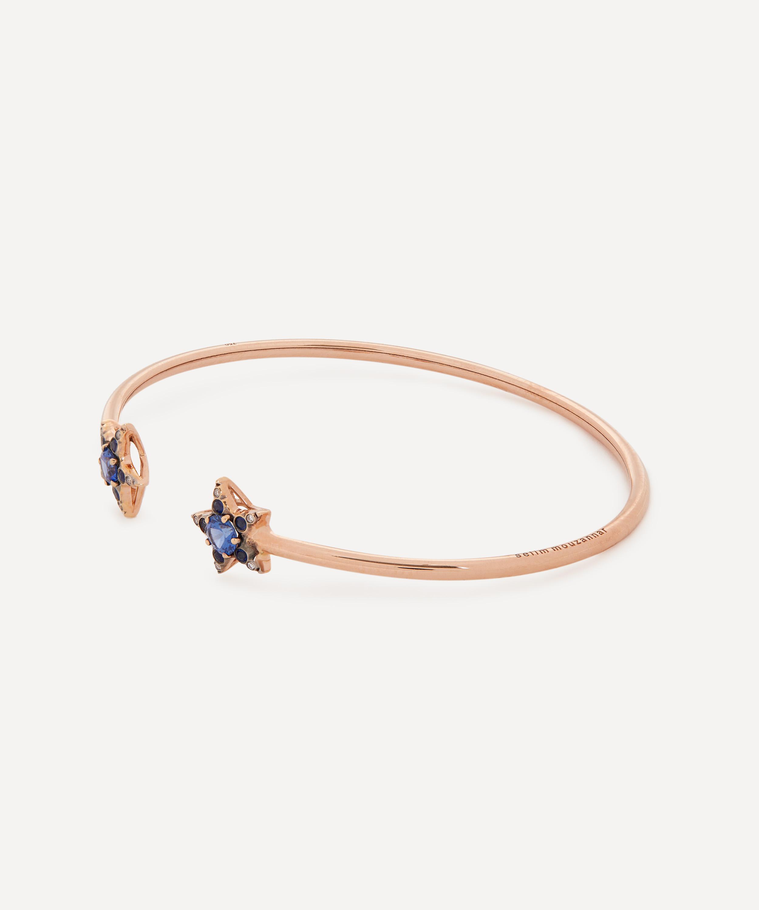 Selim Mouzannar - 18ct Rose Gold Istanbul Sapphire and Diamond Cuff Bracelet image number 1