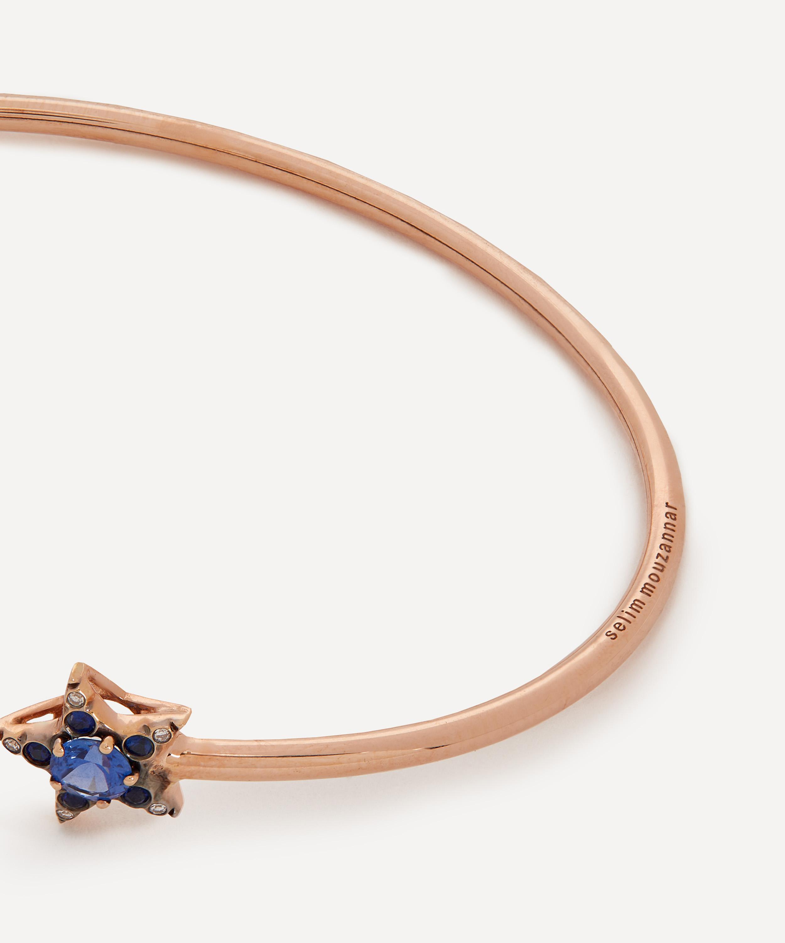 Selim Mouzannar - 18ct Rose Gold Istanbul Sapphire and Diamond Cuff Bracelet image number 2