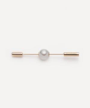 10ct Gold Short Spear Pearl Barbell Earring