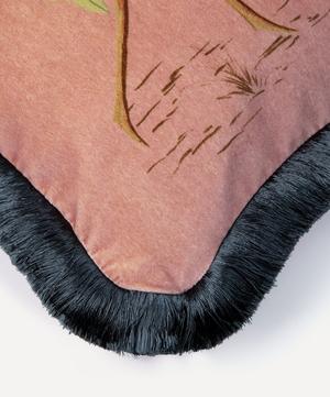 House of Hackney - Amatoria Pansies Medium Cotton Velvet Fringed Cushion image number 1