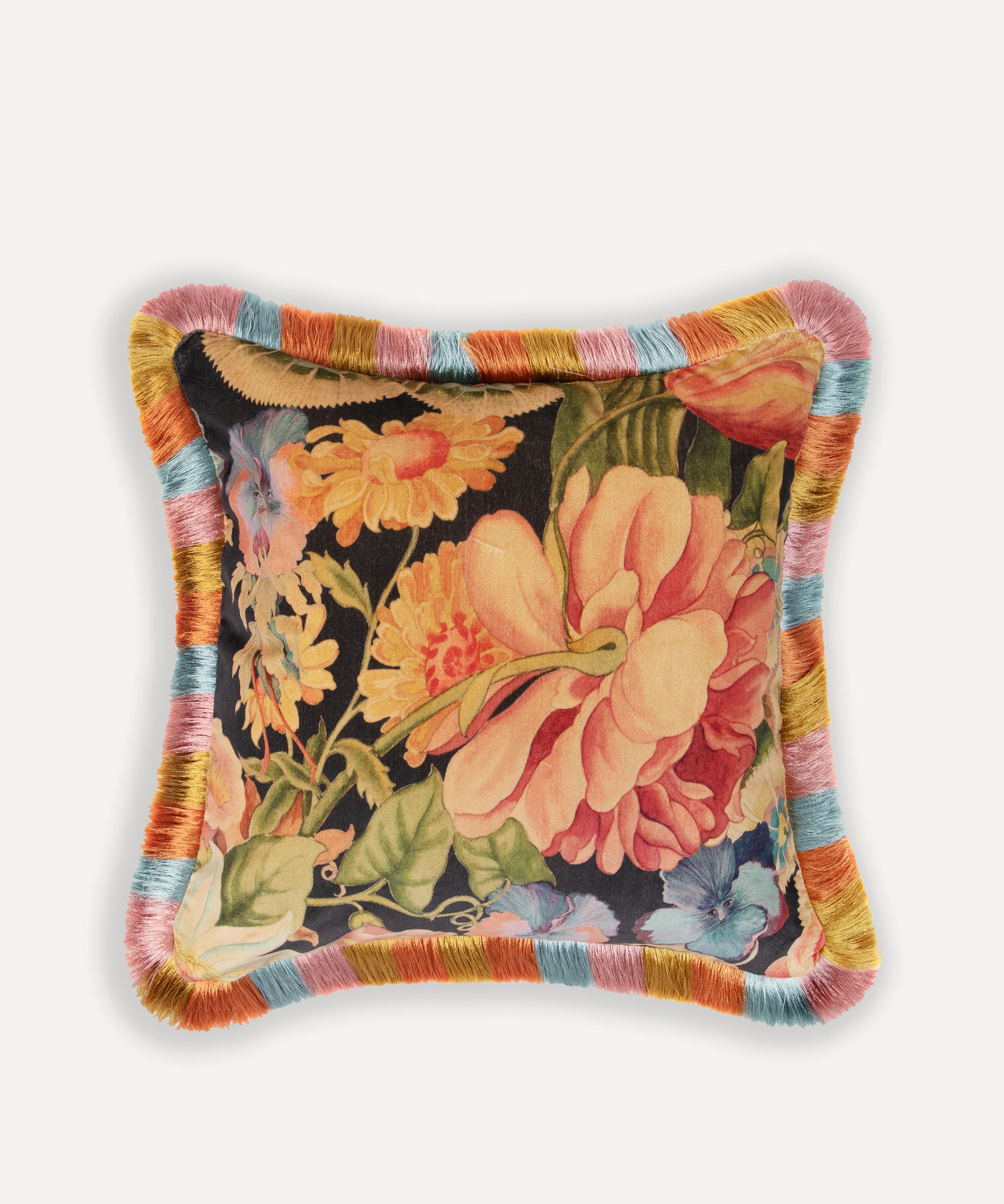 House of Hackney - Amatoria Medium Fringe Velvet Cushion image number 0