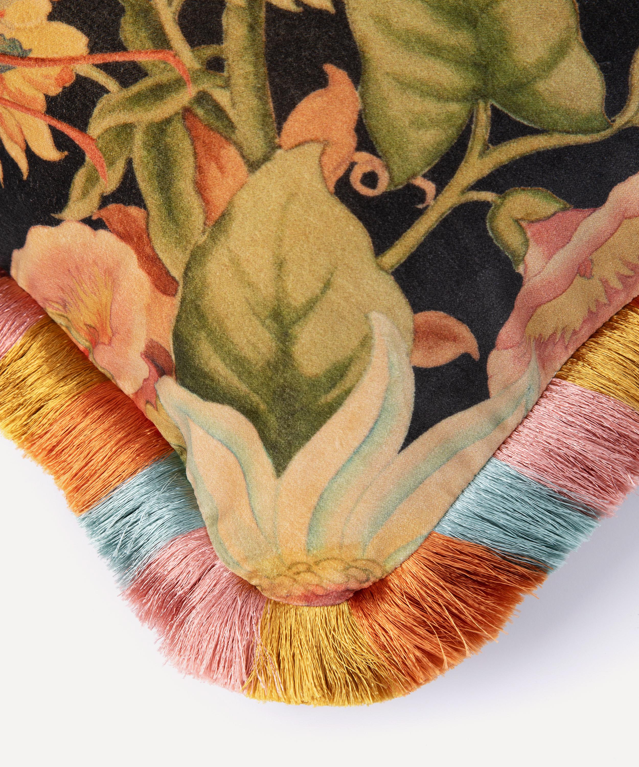 House of Hackney - Amatoria Medium Fringe Velvet Cushion image number 1