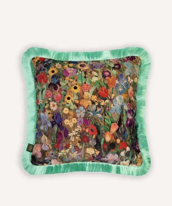 House of Hackney - Floribunda Medium Cotton Velvet Fringed Cushion