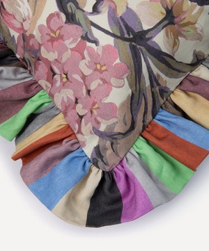 House of Hackney - Florescence Idris Medium Stripe Cotton Linen Frill Cushion image number 1