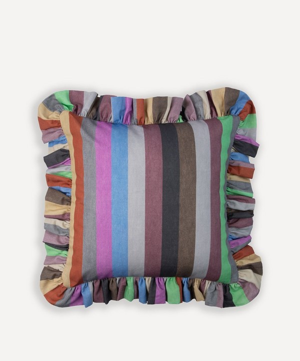 House of Hackney - Iridis Stripe Medium Frilled Cushion image number null