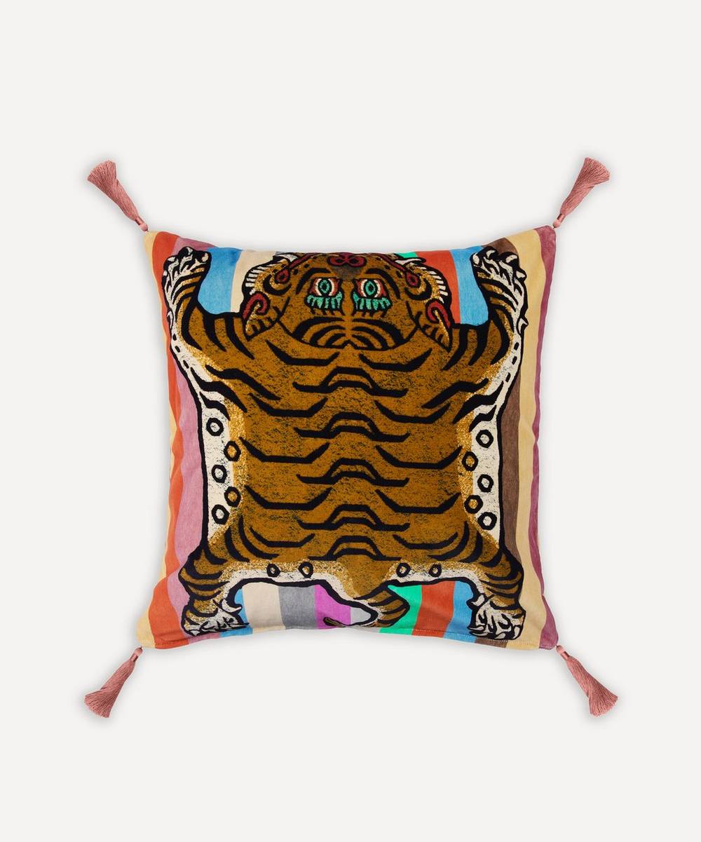 House of Hackney - Sabre Idris Large Stripe Cotton Velvet Tassel Cushion