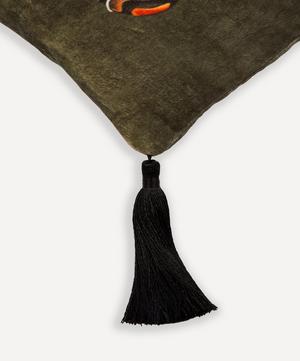 House of Hackney - Dodo Verdigris Medium Velvet Tassel Cushion image number 1