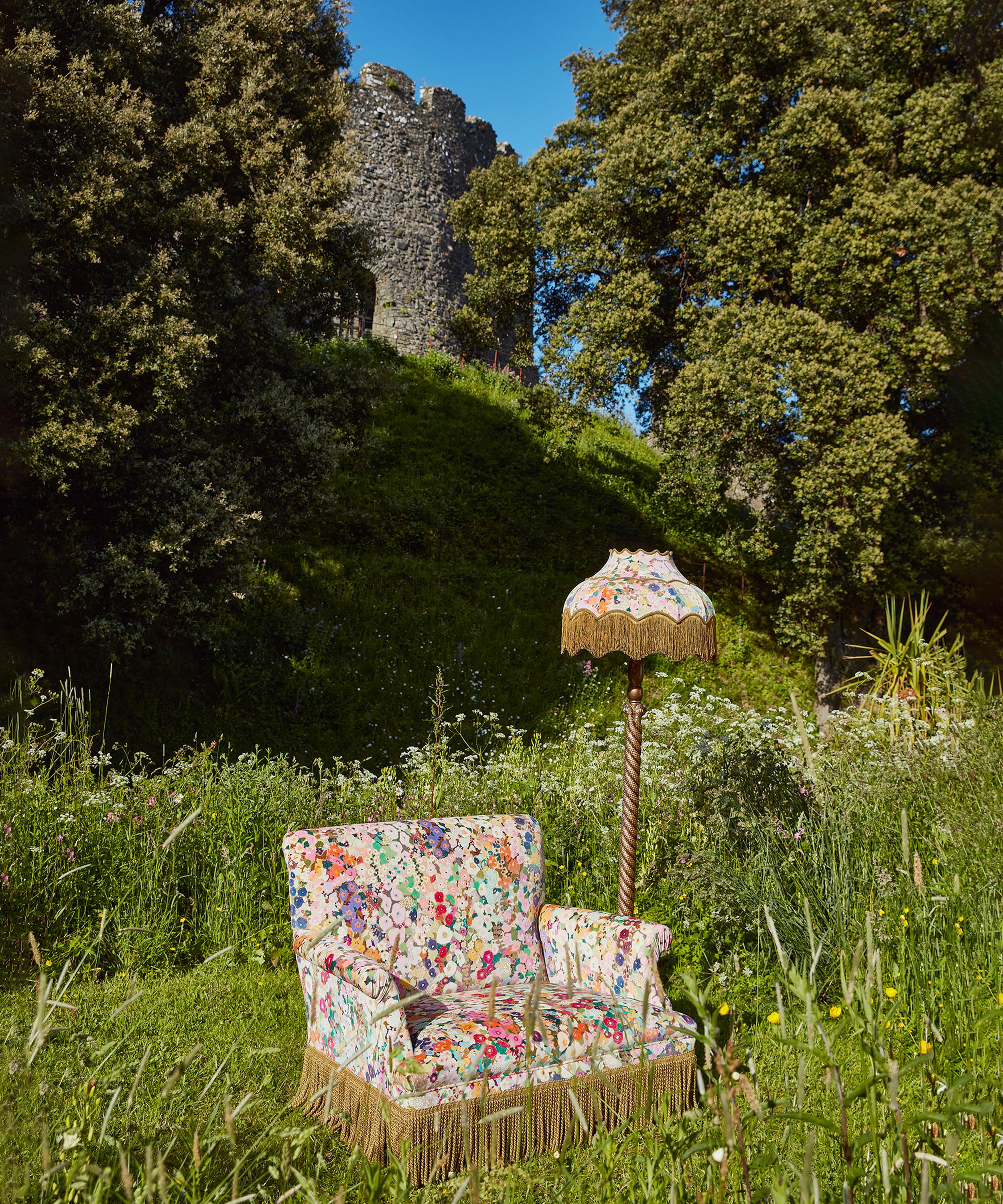 House of Hackney - Hollyhocks Spring Velvet Isabella Lampshade image number 1