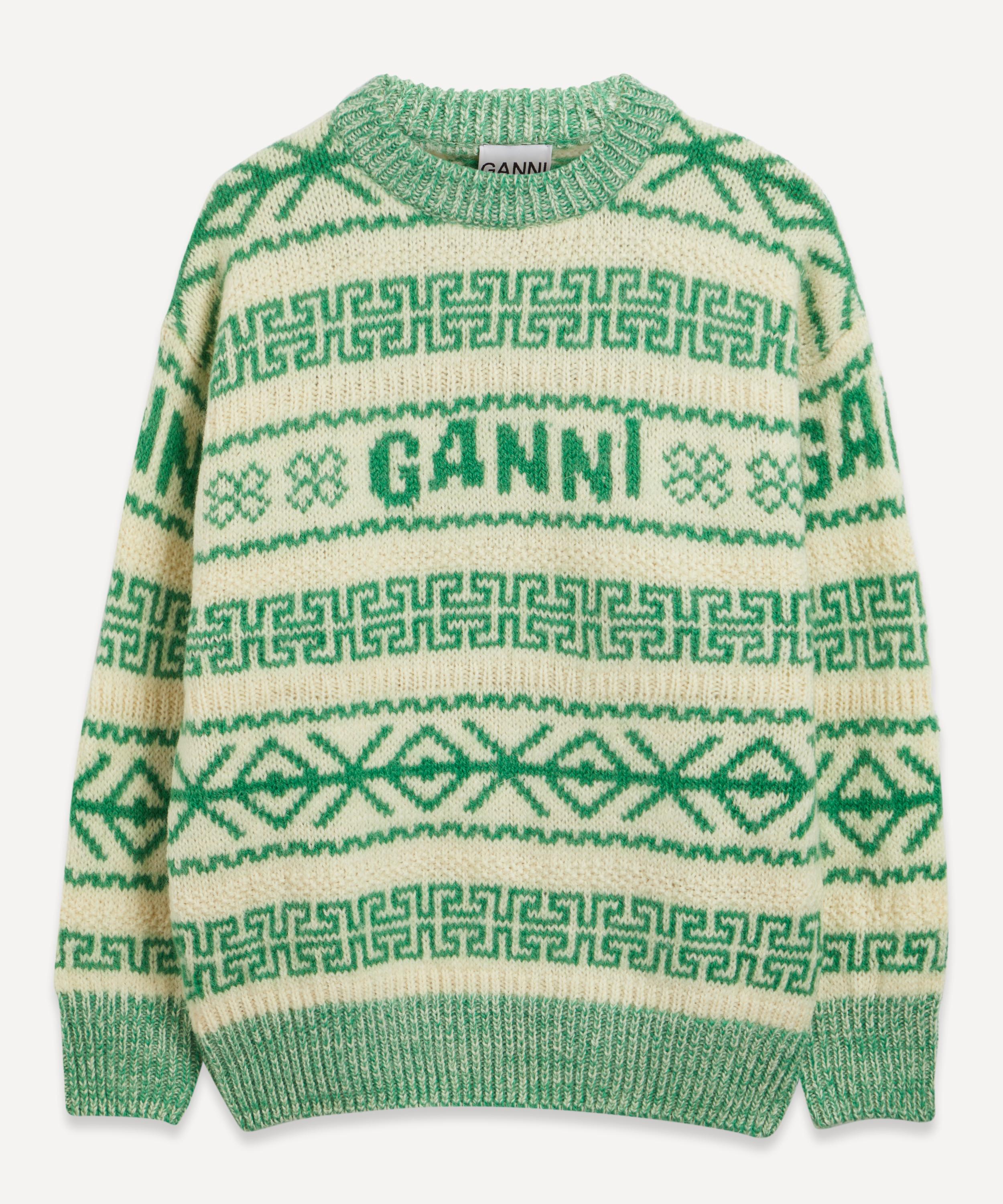 Ganni - Green Wool Jumper image number 0