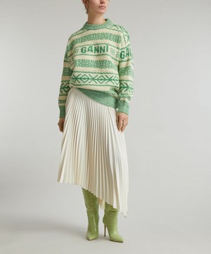 Ganni - Green Wool Jumper image number 1