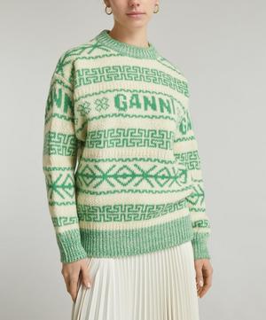 Ganni - Green Wool Jumper image number 2