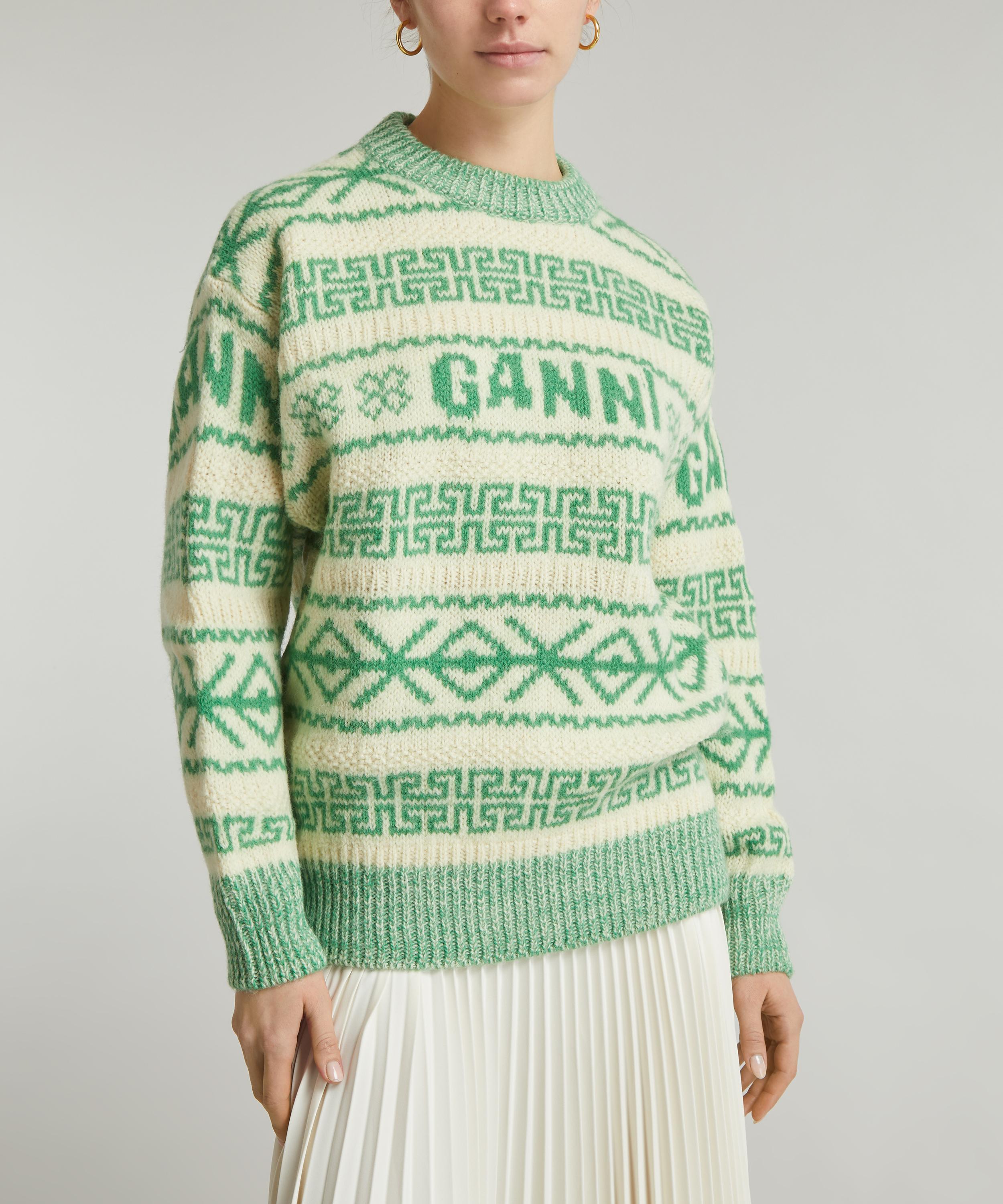 Ganni - Green Wool Jumper image number 2