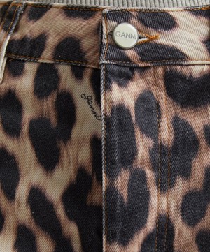 Ganni - Leopard Jozey Wide-Leg Jeans image number 4
